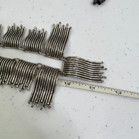 Osmanli Taki by Celali Turkish Made Ottoman Style Necklace Silver Tone Statement - Picture 7 of 7